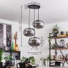 APEDO Pendant Light - glass Smoke-coloured, 3-light sources