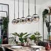 GASTOR Pendant Light - glass chrome, clear, Smoke-coloured, 5-light sources
