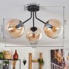 GASTOR Ceiling Light - glass Amber, clear, black, 3-light sources
