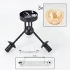GASTOR Ceiling Light - glass Amber, clear, black, 3-light sources