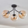 GASTOR Ceiling Light - glass Amber, clear, black, 3-light sources