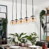 GASTOR Pendant Light - glass Amber, clear, 5-light sources
