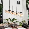 GASTOR Pendant Light - glass Amber, clear, 5-light sources