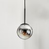 GASTOR Pendant Light - glass chrome, clear, Smoke-coloured, 1-light source