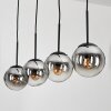 GASTOR Pendant Light - glass chrome, clear, Smoke-coloured, 4-light sources