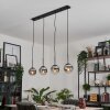 GASTOR Pendant Light - glass chrome, clear, Smoke-coloured, 4-light sources