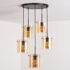 PARANE Pendant Light - glass Amber, 5-light sources
