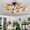 CHEHALIS Ceiling Light gold, black, 6-light sources