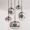 APEDO Pendant Light - glass clear, Smoke-coloured, 5-light sources