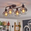 KOYOTO Ceiling Light - glass clear, Smoke-coloured, 4-light sources