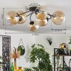 CHEHALIS Ceiling Light Amber, clear, 6-light sources