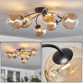 CHEHALIS Ceiling Light Amber, clear, 6-light sources