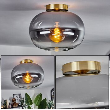 APEDO Ceiling Light - glass brass, black, 1-light source
