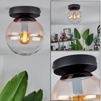 GASTOR Ceiling Light - glass Amber, clear, 1-light source