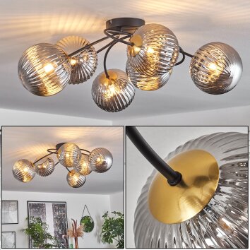 CHEHALIS Ceiling Light gold, black, 6-light sources