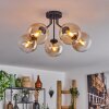 GASTOR Ceiling Light - glass Amber, clear, 5-light sources