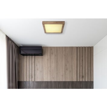 Globo XAVVI Ceiling Light LED Wood like finish, white, 1-light source
