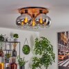 KOYOTO Ceiling Light - glass Ecru, black, 5-light sources