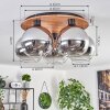 KOYOTO Ceiling Light - glass Ecru, black, 5-light sources