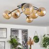 CHEHALIS Ceiling Light - glass gold, black, 6-light sources