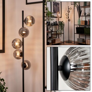 REMAISNIL Floor Lamp - glass black, 5-light sources