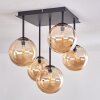 CHEHALIS Ceiling Light - glass Amber, 5-light sources