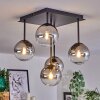 CHEHALIS Ceiling Light - glass clear, Smoke-coloured, 5-light sources