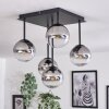 CHEHALIS Ceiling Light - glass clear, Smoke-coloured, 5-light sources