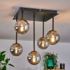 CHEHALIS Ceiling Light - glass gold, black, 5-light sources