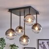 CHEHALIS Ceiling Light - glass gold, black, 5-light sources
