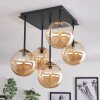 CHEHALIS Ceiling Light - glass gold, black, 5-light sources