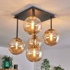 CHEHALIS Ceiling Light - glass gold, black, 5-light sources