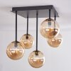 CHEHALIS Ceiling Light - glass gold, black, 5-light sources