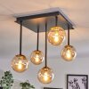 CHEHALIS Ceiling Light - glass gold, black, 5-light sources