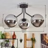 KOYOTO Ceiling Light - glass chrome, Smoke-coloured, 3-light sources