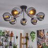 KOYOTO Ceiling Light - glass chrome, Smoke-coloured, 7-light sources