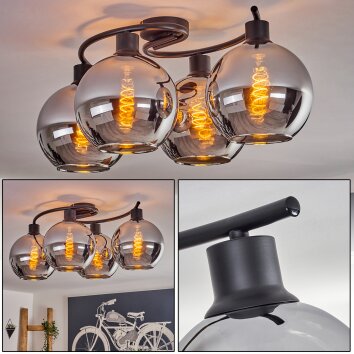 KOYOTO Ceiling Light - glass chrome, Smoke-coloured, 4-light sources