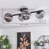 CHEHALIS Ceiling Light - glass clear, Smoke-coloured, 4-light sources
