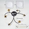CHEHALIS Ceiling Light - glass gold, black, 6-light sources