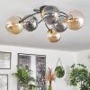 CHEHALIS Ceiling Light - glass gold, black, 6-light sources