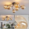 CHEHALIS Ceiling Light - glass gold, black, 6-light sources