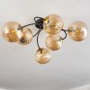 CHEHALIS Ceiling Light - glass gold, black, 6-light sources