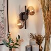 CHEHALIS Wall Light - glass clear, Smoke-coloured, 2-light sources