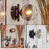 CHEHALIS Wall Light - glass clear, Smoke-coloured, 1-light source