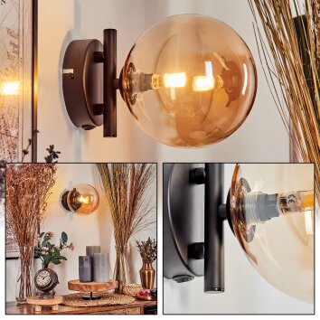 CHEHALIS Wall Light - glass Amber, 1-light source