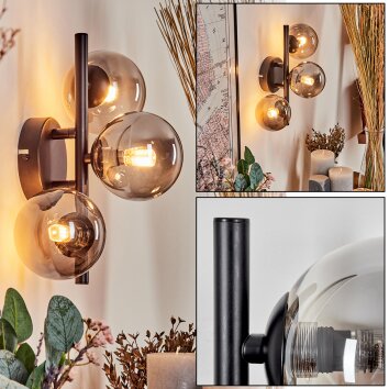 CHEHALIS Wall Light - glass Smoke-coloured, 3-light sources