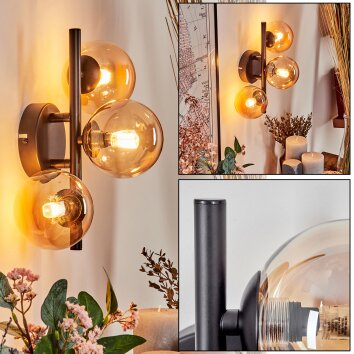 CHEHALIS Wall Light - glass Amber, 3-light sources
