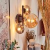 CHEHALIS Wall Light - glass Amber, clear, Smoke-coloured, 3-light sources