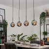 GASTOR Pendant Light - glass chrome, Smoke-coloured, 4-light sources