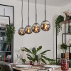 GASTOR Pendant Light - glass chrome, Smoke-coloured, 4-light sources